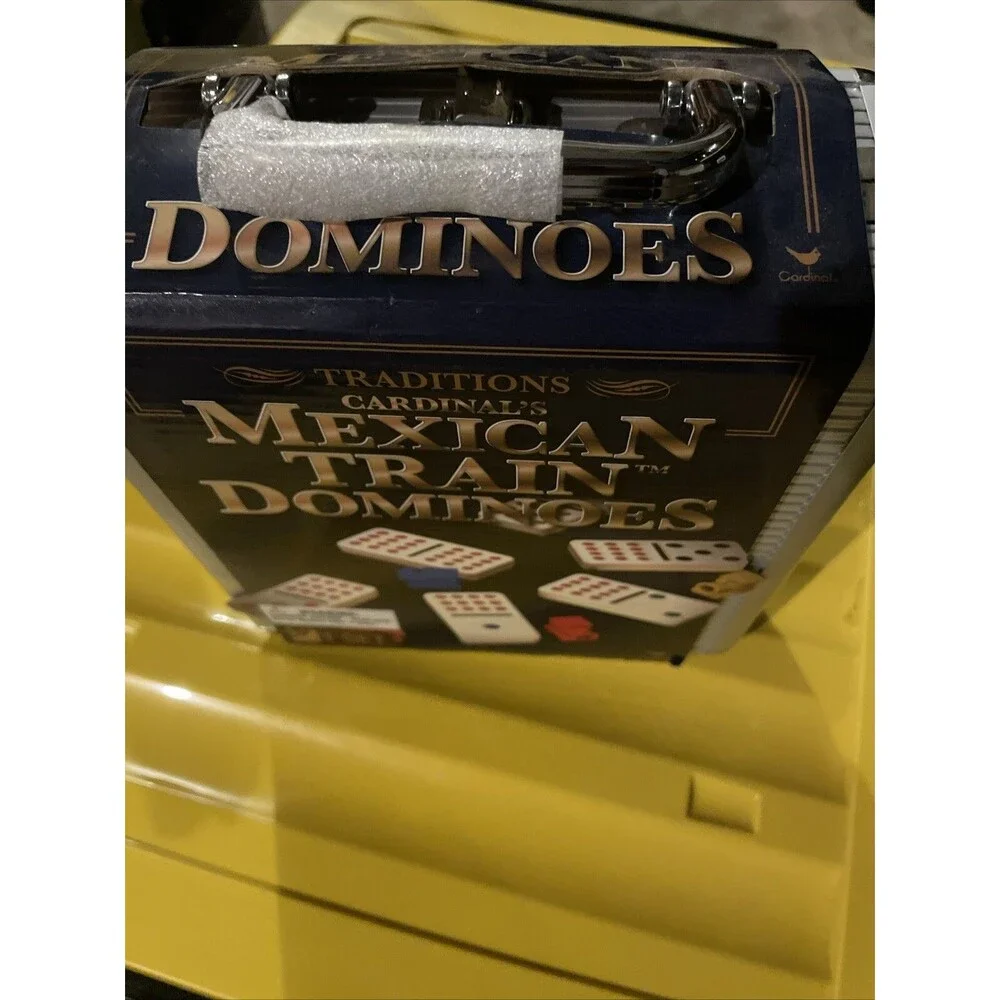 Mexican Train Dominoes Game Set Double 12 Color Domino Aluminum Case